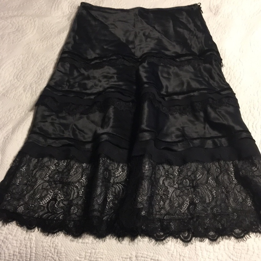 WHBM classy silk and lace skirt. 0